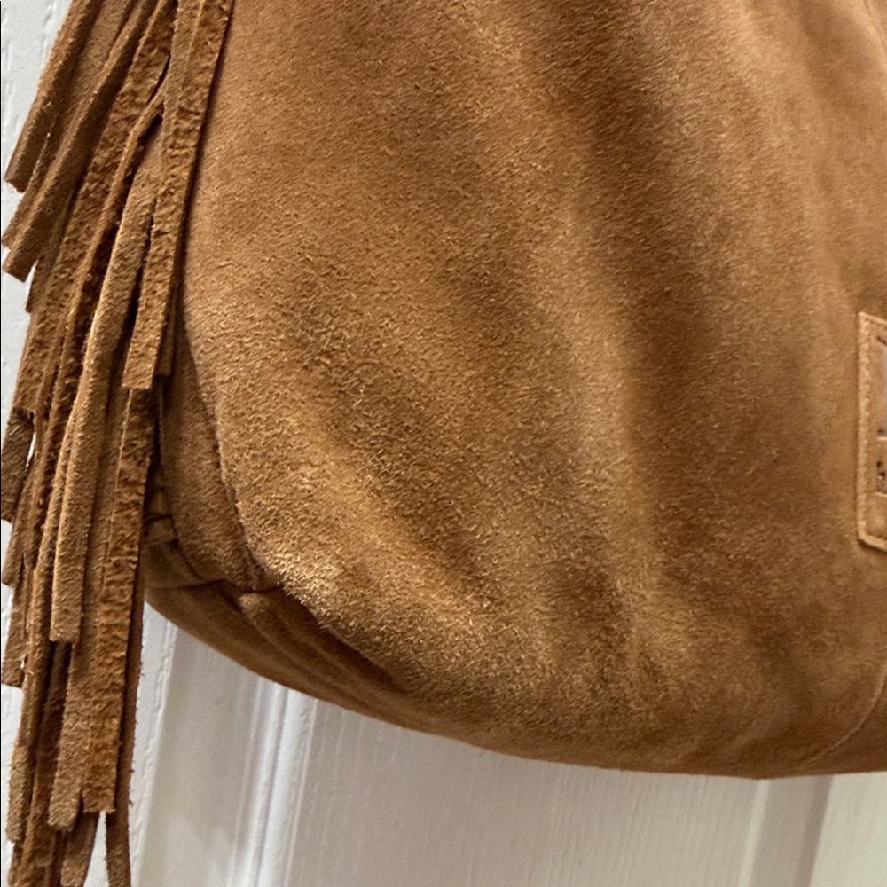 Haute Hippie Tan Suede Hobo Bag with Fringe - Picture 6 of 9